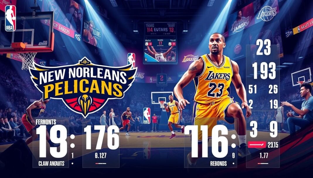 new orleans pelicans vs lakers match player stats