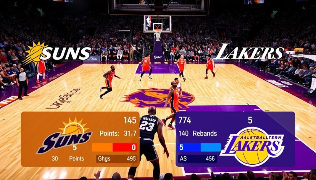 phoenix suns vs lakers match player stats